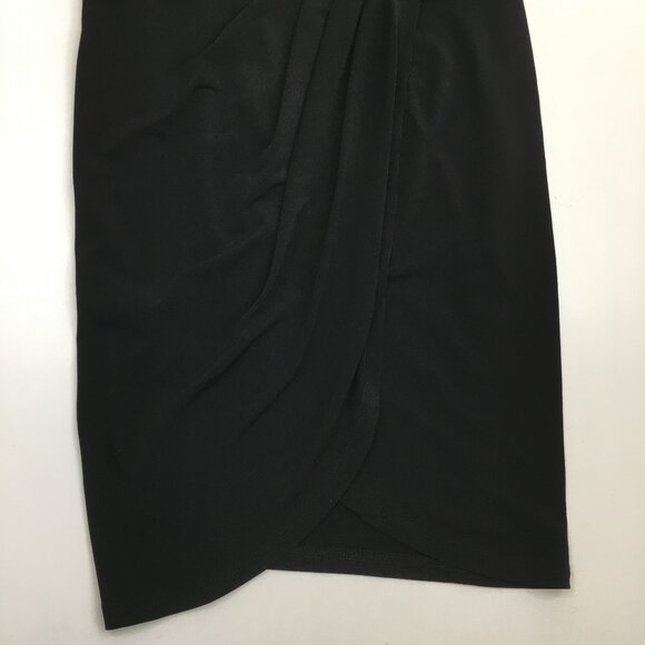 BCBGENERATION Black Zipper Bust Ruching Tulip Overlay Hem Top - Picture 6 of 13